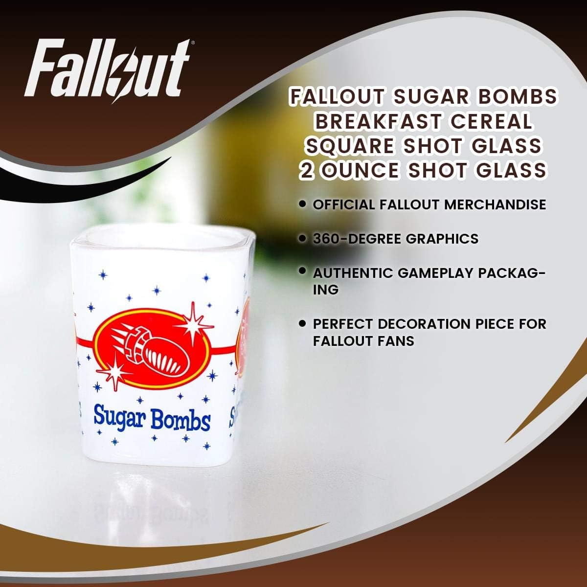 Fallout Sugar Bombs Square Shot Glass – 2oz Collector’s Edition